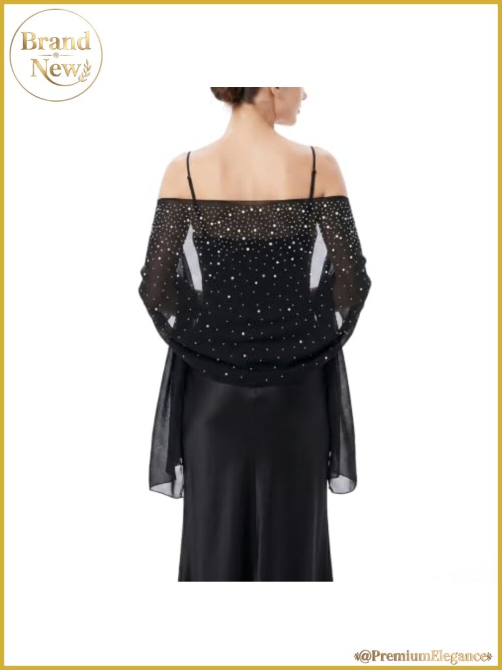 Rhinestone Shawl Wrap Chiffon Evening Dress Cover Up